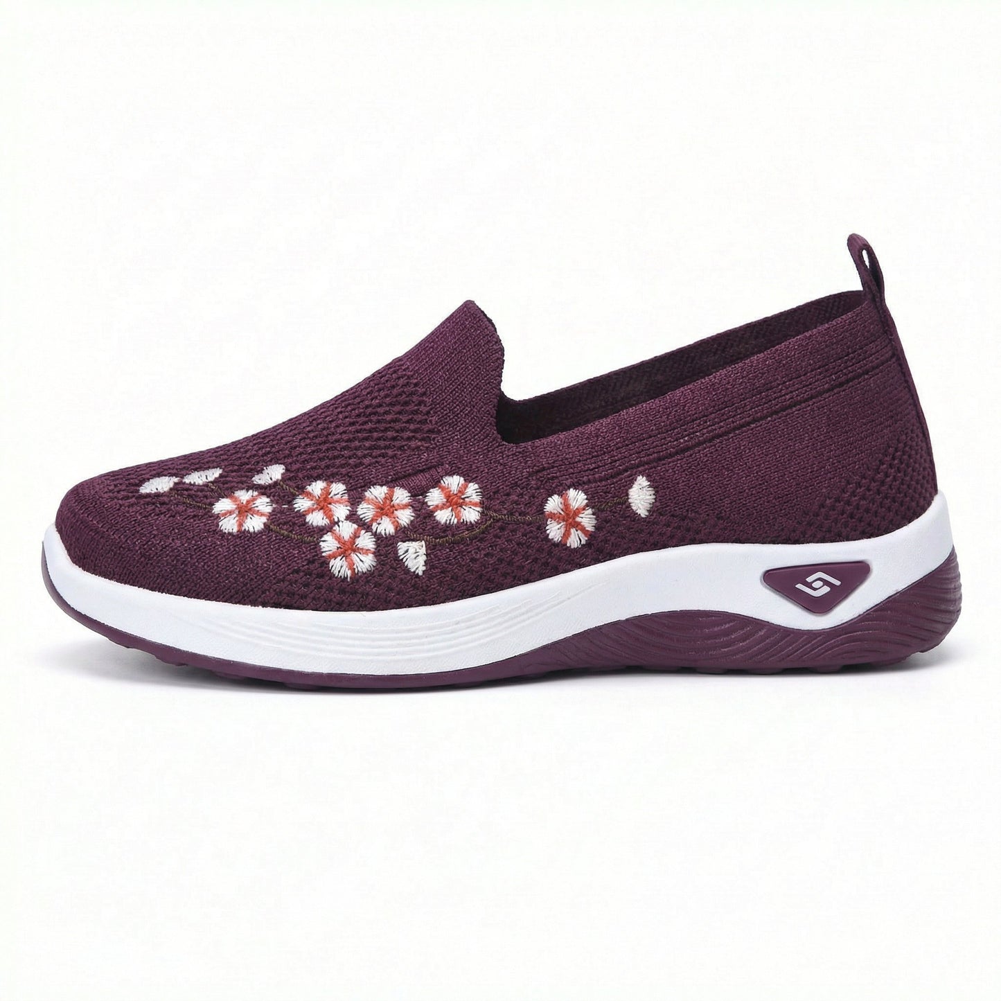 Embroidered Floral Mesh Slip-On Sneaker