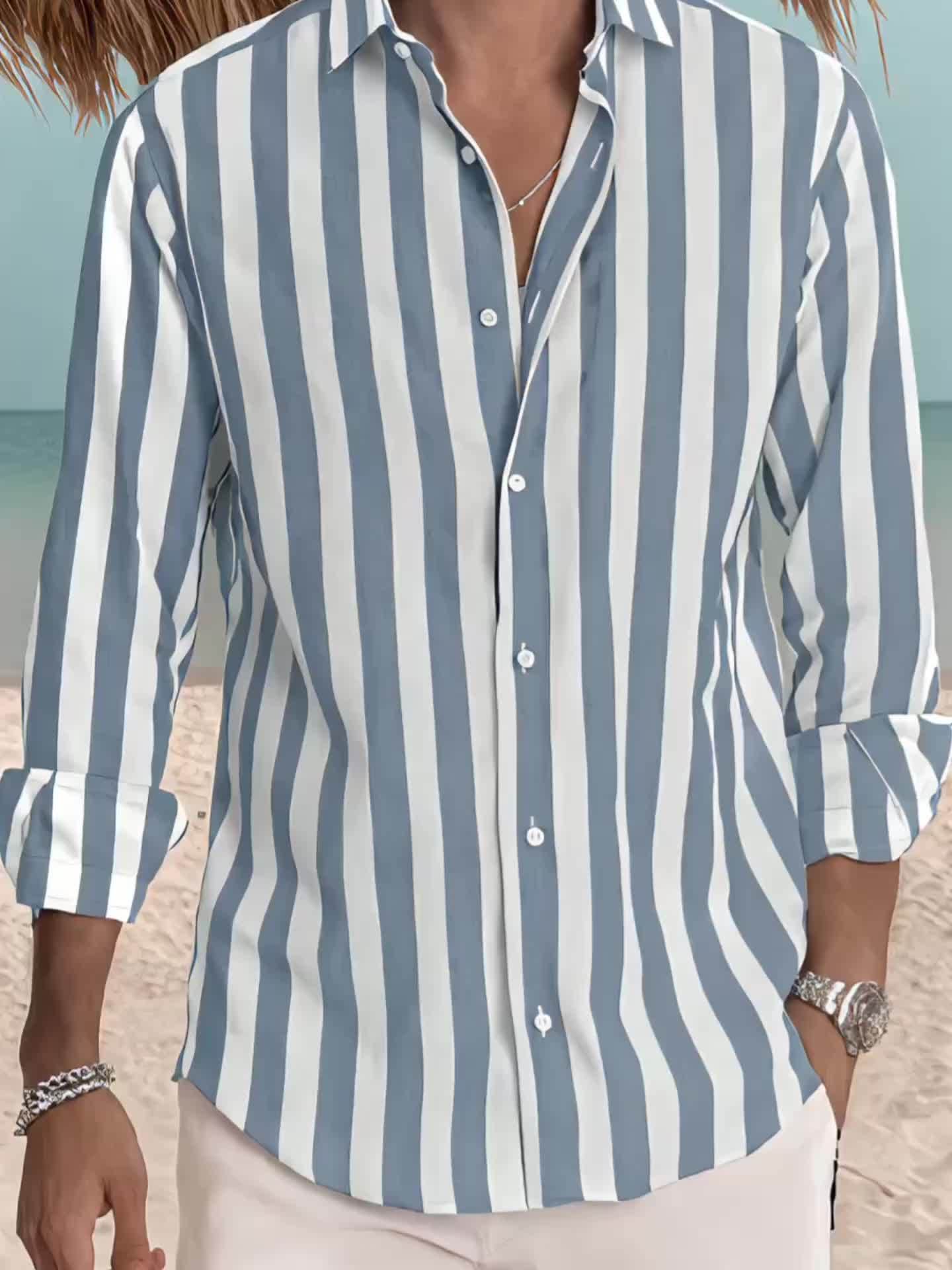 Brooks | Coastal Stripe Button-Up Shirt