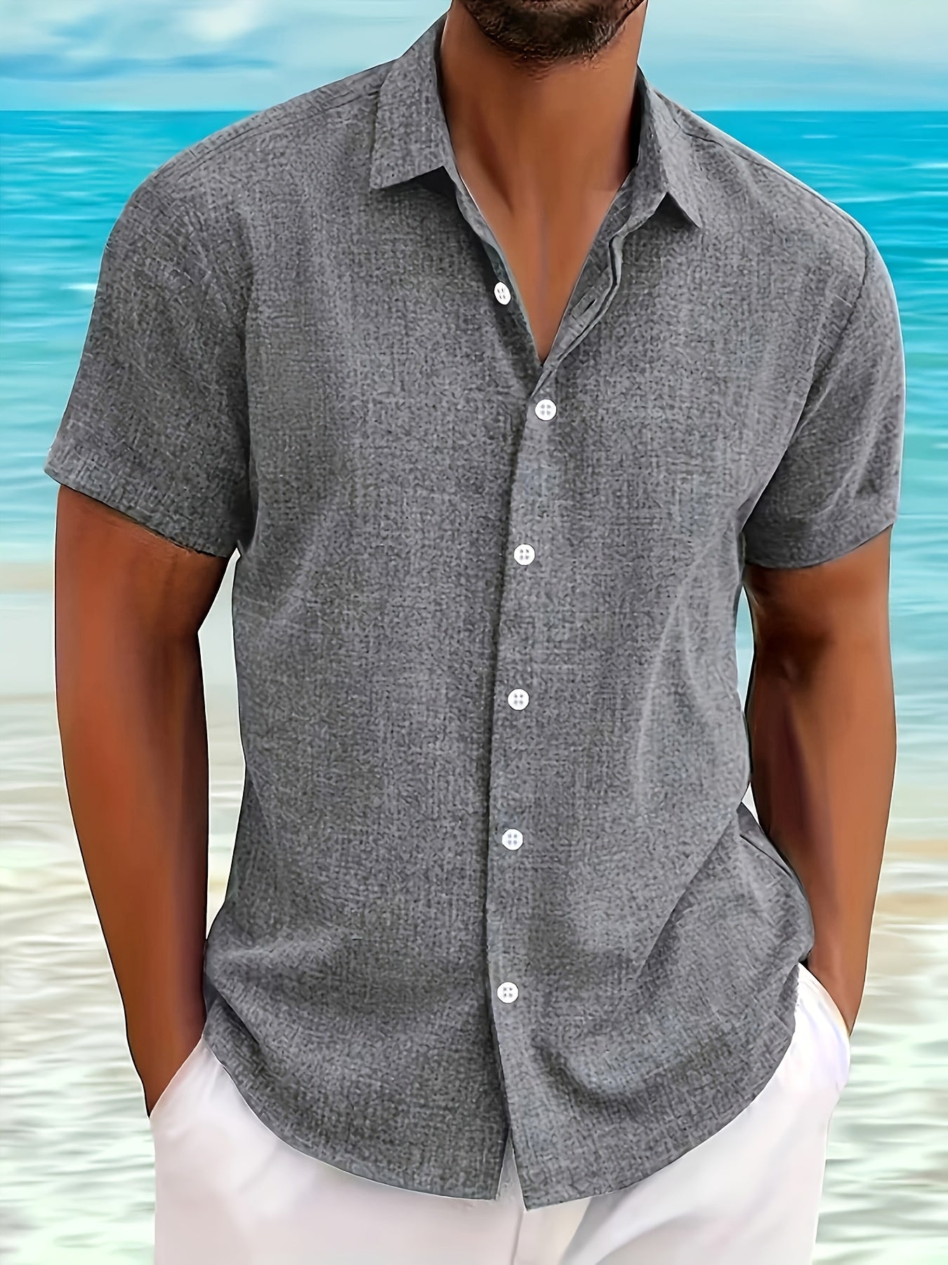 Julian | Textured Short-Sleeve Button-Up Shirt